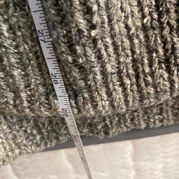 Vintage Y2K Cassini Wool Blend M Grey Chunky Knit Toggle Clasp Long Cardigan - Picture 10 of 10